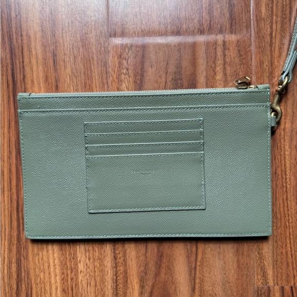 Yves Saint Laurent Sage Quilted Leather Wristlet - Picture 4 of 8